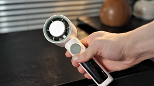 Handheld Fan with Ice Cooler 4000mAh Rechargeable Personal Fan 0-100 Adjustable Speed Super Mini Yet Powerful for school