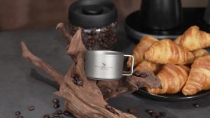 Boundless Voyage Titanium Double Wall Coffee Cup Mini Camping Mug 100m Ti3085D