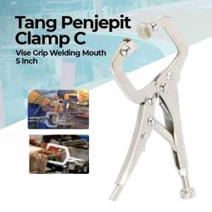 Tang Penjepit Buaya Kayu Besi / Klem Jepit Vise Grip Welding Mouth C Clamp 5 Inch Stabil Grip Anti Slip SPIFFLYER - 7ROTKYSV