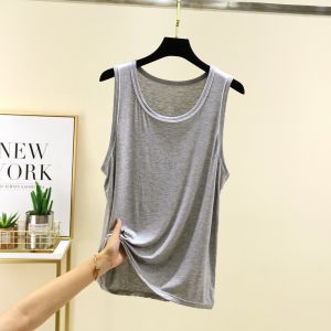 Modal Men Loose Vest Summer Sleeveless Pajamas Tops Pure Color Plus Size Pajamas Outwear Casual Sports T-shirt