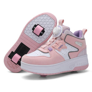 Kids Roller Skate Shoes Fashion Casual Sports Children 4-Wheels Sneakers for Boys and Girls Gift