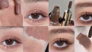 Liquid Eyeshadow- Matte & Glitter Eyeshadow Stick for Contour & EyeLong-Lasting Natural High ShineSmudge-Proof Eye Makeup