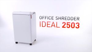 IDEAL 2503 CC 2x15mm Paper Shredder (Micro Cut) - 12 sheets (100 liters) (non stop Micro Cut Heavy Duty Shredder Mesin Penghancur Kertas Mesin Perincih)