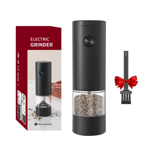 Electric Salt And Pepper Grinder Stainless Steel Automatic Pepper Grinder Adjustable Coarseness Refillable Mills Battery Powered