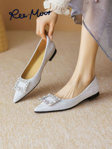 Reemoor | Crystalline Silver Low Heel Flats