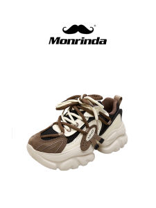 Fashionable Thick Bottom Sport Shoes for Women Retro Casual Leather Increase Height Mei Nian Da Spring New Style All Match