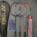 RAKET BADMINTON YONEX PAKET LENGKAP SIAP PAKAI. 