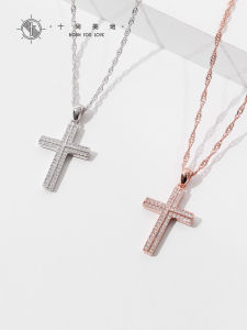 SHISHANGMEIDI | 925 Silver Cross Pendant Necklace Gold Plated