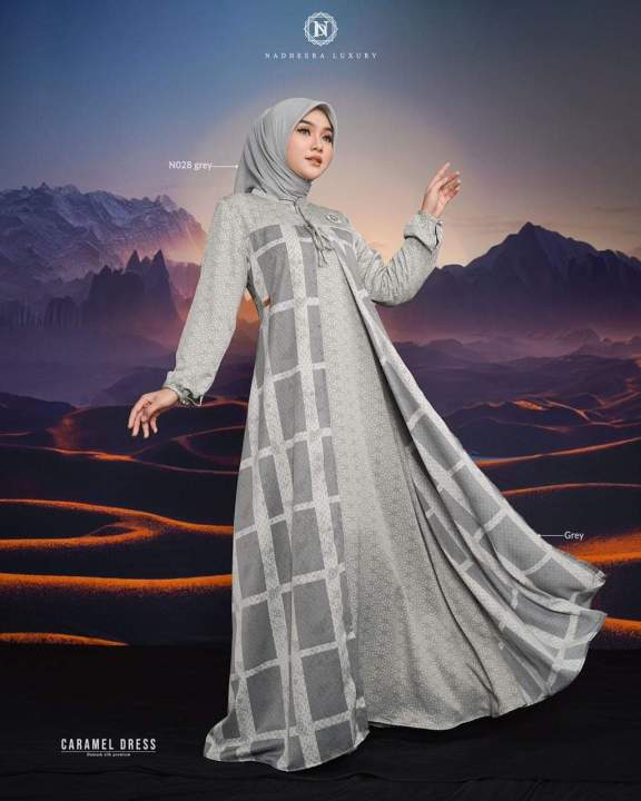 Caramel Dress Nadheera Luxury Gamis Muslimah Dress Wanita Baju Muslim Elegan  Menawan bahan premium nyaman adem dan mewah | Lazada Indonesia