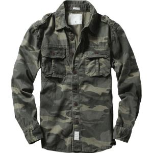 YUANZOU | Vintage Camo Long Sleeve Multi-Pocket Workwear Shirt