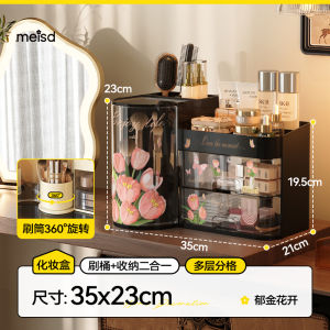 Hộp Đựng Mỹ Phẩm Xoay Dung Tích Lớn MEISD Hộp Đựng Đồ Trang Điểm Chống Bụi Hộp Đựng Mỹ Phẩm Trang Trí Phòng Tắm Nhựa Hình Vuông
