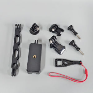 Aluminum Alloy Selfie Helmet Extension Arm Lengthened Rod Bracket Tripod Adapter for GoPro for Insta360 One R X for DJI Osmo