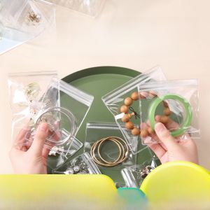 กระเป๋าใส่เครื่องประดับหนาป้องกันการออกซิเดชัน PVC ใส เครื่องประดับต่างหู เครื่องประดับ อุปกรณ์เก็บรักษา