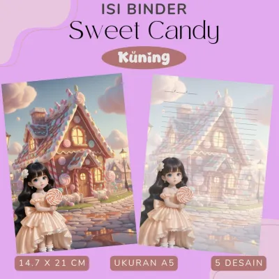 isi binder ukuran A5 tema sweet candy bisa mix sesuai keinginan