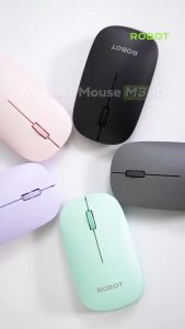 ROBOT เมาส์บลูทูธ เมาส์ไร้สาย DOUBLE CHANNELS WIRELESS MOUSE  เมาส์ไร้เสียงคลิก รุ่น M390 ประกัน 1 ปี
