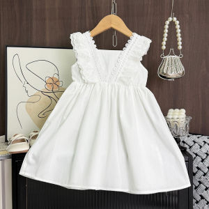 Bear Leader Kids Girls Dresses 2026 New Summer Lace Princess Dresses Children Solid color Clothing Baby Wedding Party Vestidos