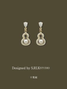 Ten Li Room [Gourd] Sweet Cute Refreshing Shiny Freshwater Pearl Silver Pin Earrings New Chinese Earrings