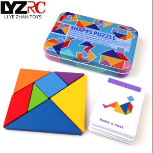 Childrens Wooden Colorful Jigsaw Puzzle Iron Box To Store Jigsaw Puzzle Puzzle Puzzle Early Education Intelligence Number Letter Boy Girl Toy