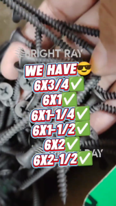 (30PCS)6# FLAT HEAD Drywall Screw  BLK/SIL Assorted Sizes High Tensile(6x3/4”)(6x1”)(6x1-1/4”)(6x1-1/2”)(6x2”)(6x2-1/2")
