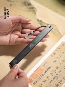 ZHANGXIAOFENG | Customized Laser Engraved Zitan with Silver Inlay Bookmark High-end Traditional Chinese Style Graduation Gift