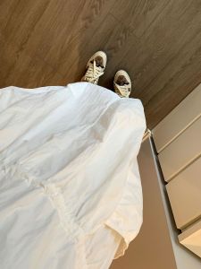 Váy Dài Đến Đầu Gối Không Tay Cỡ Lớn 300 Pound Cho Nữ Mùa Hè Váy Công Sở Rút Dây Vải Nhanh Khô Váy Chữ a