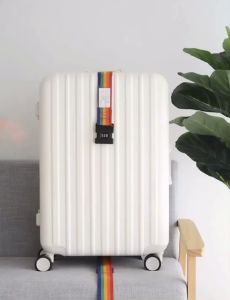 Adjustable Luggage Strap with Password Lock Rainbow Travel Suitcase Strap Luggage Secure Strap
