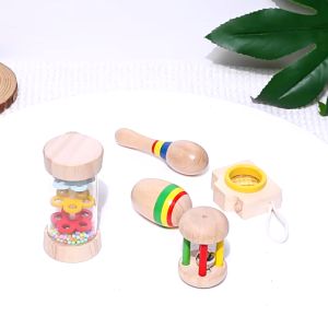 Montessori Toddler Musical Instrument 6pcs Set Mini Wooden Percussion Toys Kids Baby Preschool Educational Musical