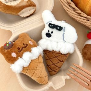 2/5 Pcs Cute Plush Pendant Ice Cream Animal Pendant Backpack Keychain Versatile Pendant