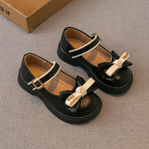 Princess Style Soft Bottom Bean Shoes for Little Girls Spring Autumn Kids Footwear Magic Town Brand round Toe Daily Wear Leather