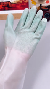 Găng Tay Cao Su Phối Màu Rửa Chén Bát - Làm Bếp Tiện Dụng Hàng Nhập Khẩu.