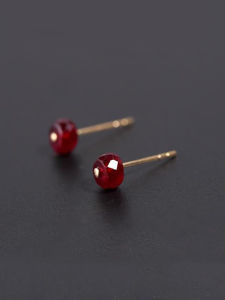 Minimalist Fashion Female Red Gemstone Earrings