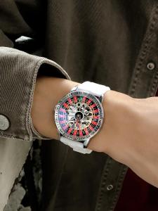 New 2025 Mens Automatic Mechanical Wristwatch Waterproof Luminous Dial Concept Black Hole Gambling Wheel Design Domestic Brand