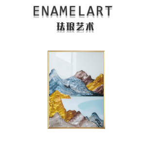 New Chinese Style Decorative Painting FL.ART Enamel Color Drawing Rising Sun And Everflowing Water for Hallways And Entrances