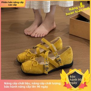 MIFULIAN | Giày Mũi Vuông Kiểu Retro Tăng Chiều Cao Dạng Mary Jane