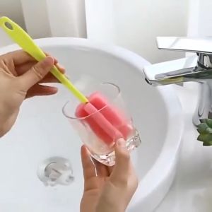 Spons Cuci Botol Bayi Sikat Gelas Tongkat Pembersih Botol Sponge Botol dan Gelas Busa Cuci Botol