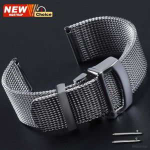 New High Quality Milanese Stainless Steel Watch Band 20mm 22mm for Casio Folding Clasp Strap for Seiko Busines Wristband 1.0Mesh