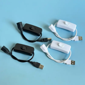 USB Cable With Switch ON/OFF Extension Cable Toggle Black Or White Color for USB Lamp Fan Power Supply
