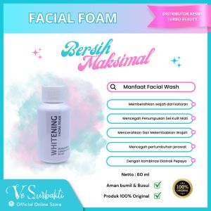 Foam wajah turbo cream orijinal bersih maksimal 60 ml pembersih wajah kulit berminyak dan berjerawat.