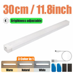 Motion Sensor Light 50/30cm LED Light Bar USB Rechargeable Lamp Night Light Dimmable Type C Lamp for Closet Cabinet Wardrobe