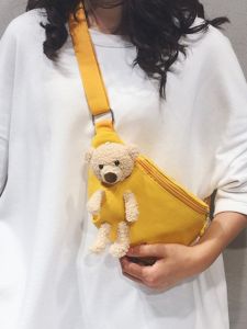 กระเป๋าสะพายข้างผ้าใบลายหมีน่ารักสำหรับผู้หญิง กระเป๋าสะพายข้างสีพื้น กระเป๋าคาดเอวสำหรับเล่นกีฬา กระเป๋าสะพายข้างแบบลำลอง กระเป๋าสะพายข้างแบบใหม่ กระเป๋าสะพายข้างแบบอเนกประสงค์