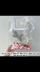 Giỏ quà tặng pvc chống nước túi đựng quà đồ cá nhân có quai xách da xinh xắn cho sinh nhật ngày lễ