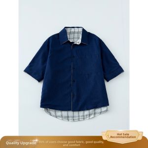 OUMULONG | Two-Way Wear Plaid Turn-Down Collar Breathable Casual Shirt