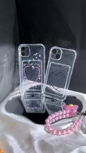 Card Holder Phone Case For Samsung Galaxy S25 Ultra S24 S23 FE S22 Plus A05 A05s Transparent Soft Shockproof Card Slot Covers