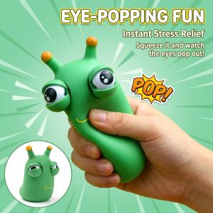 1/3Pcs Green Worm Squeeze Eye Popping Toy Fidget Sensory Stress Relief Toy Adult Birthday Gift Decoration Ornament