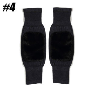 1 Pair Cashmere Knee Pads Winter Warm Men and Women Double Thick Wool Protection Knee Plus Velvet Wind and Cold Protective Gear