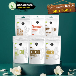 Các Loại Bột Hữu Cơ DIET FOOD Bột Cacao Bột Maca Vỏ Mã Đề Hạt Lanh Cỏ Lúa Mì Tảo Lithothamne