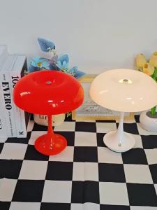 Cute Mushroom Table Lamp Touch Control 3Color Dimmable LED Night Light Cordless USB Rechargeable Bedside Lamp for Bedroom Office