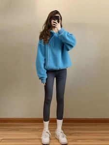 QFN | Blue Wool Long Sleeve Coat Winter Autumn