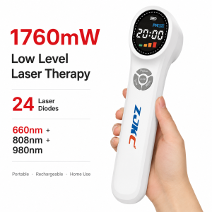 ZJKC 1760mW Cold Laser Therapy Device 660nm 808nm 980nm Handheld LLLT Red and Near Infrared Light Therapy for Back Knee Shoulder Muscle Joint Pain Relief Rechargeable