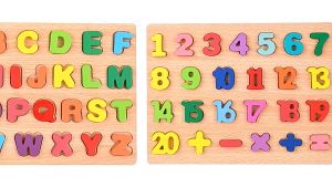 DOUBLE GREAT EARLY LEARNING TOYS WOODEN PUZZLE JIGSAW KAYU 3D NUMBER ALPHABET GEOMETRY